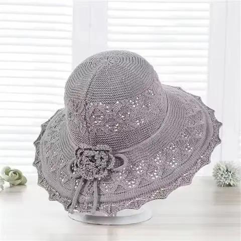 Chapeau de soleil pliable pour femme, grand bord, protection UV, respirant, calotte ronde, toutes sa