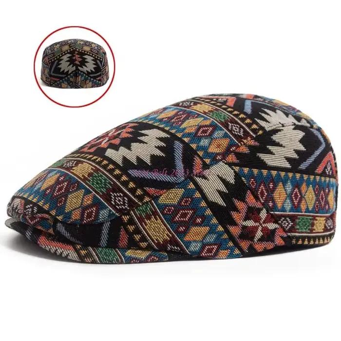 Casquette béret imprimée moderne 49ME, chapeau d'extérieur respirant, idéal pour les fêtes l'art