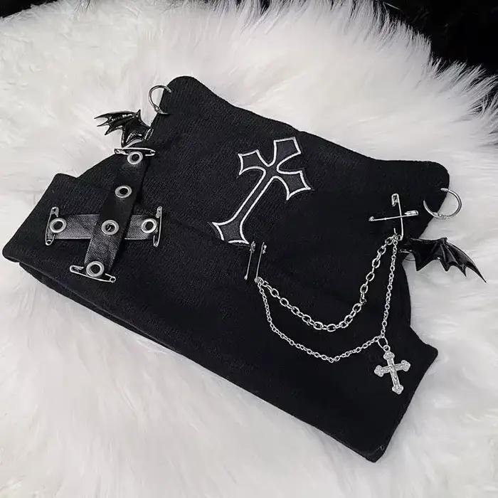 Chapeau d'oreille de chat Punk Original de sous-culture de style japonais, chapeau en laine à chaîne