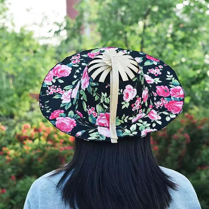 Chapeau de ventilateur de vent chinois pour les touristes, ventilateur en bambou, chapeau pliant, ch