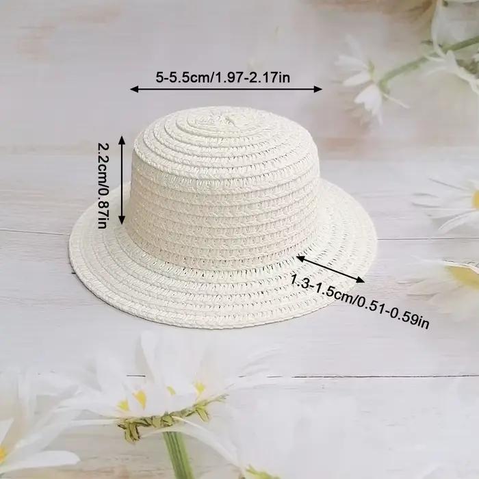 Chapeaux en paille jaunes tressés mignons de plusieurs tailles pour loisirs créatifs, décorations DI