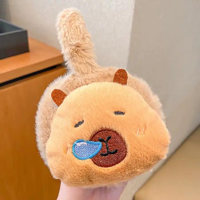 Mignon Capybara oreille chaud cache-oreilles dessin animé oreille couverture chaleur coupe-vent doux