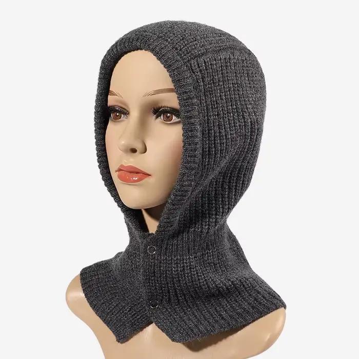 Cagoule en laine arc-en-ciel pour hommes et femmes, chapeaux unisexes tricotés à capuche pour l'exté