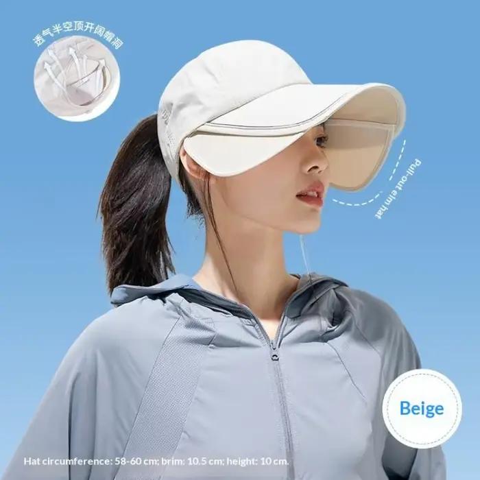Chapeau de soleil d'été pour femme, à visière large et élargie, pour sports de plein air, chapeau be