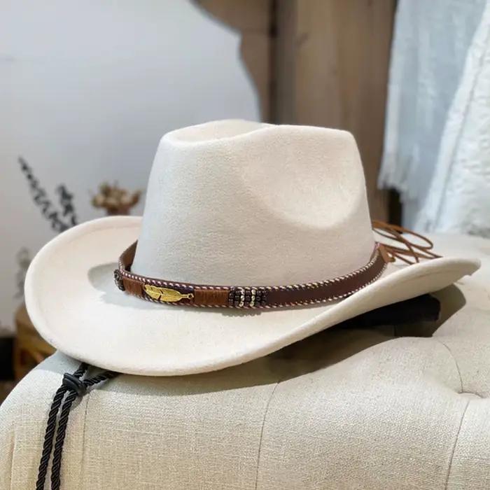 Chapeau de cow-boy occidental américain pour hommes, chapeau de performance touristique en plein air