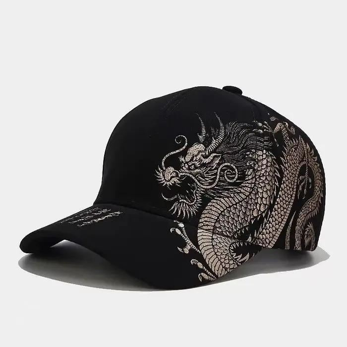 Impression Dragon chinois casquettes de Baseball pour hommes Totem croyance femmes coton chapeau de
