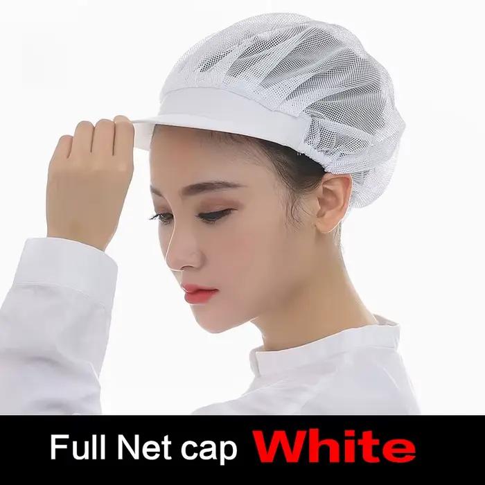 Chapeau de travail en maille pour hommes et femmes, casquette anti-poussière, uniforme de cuisine de