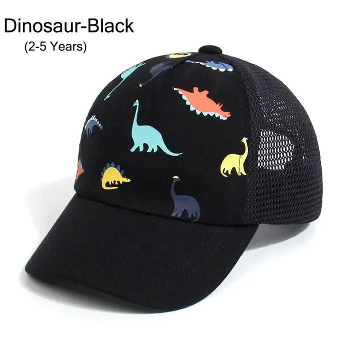 Casquette de baseball imprimée dinosaure pour enfants, chapeau de soleil pour tout-petits, réglable,