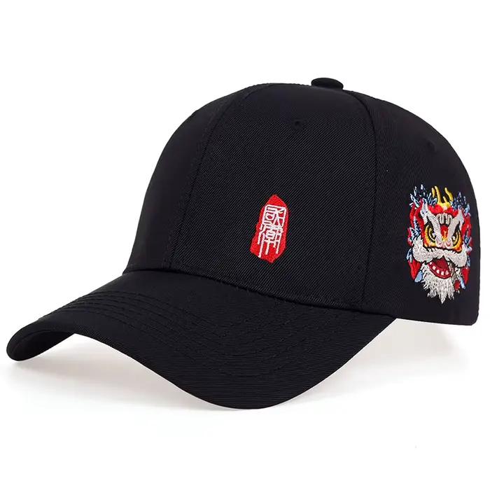 Casquette de baseball brodée de style chinois pour hommes et femmes, casquettes de soleil unisexes,