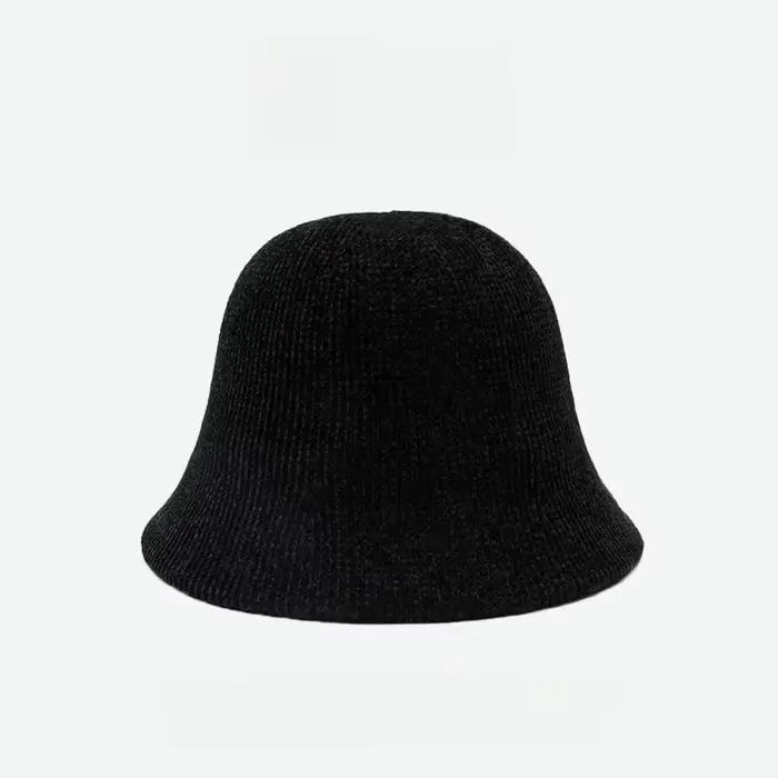 Chapeau seau tricoté d'automne et d'hiver, chapeau de grande circonférence de la tête, chapeau de ba