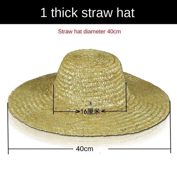 Grand chapeau de paille pour fermiers, chapeau de soleil en paille à large bord, grand chapeau de vo
