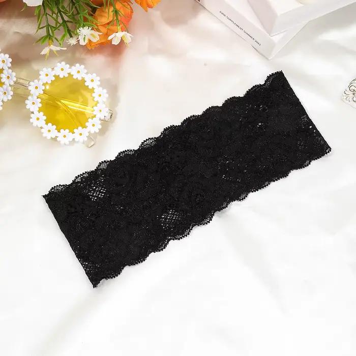 AWAYTR – bandeaux élastiques en dentelle de couleur unie, large nœud en tissu, accessoires pour chev