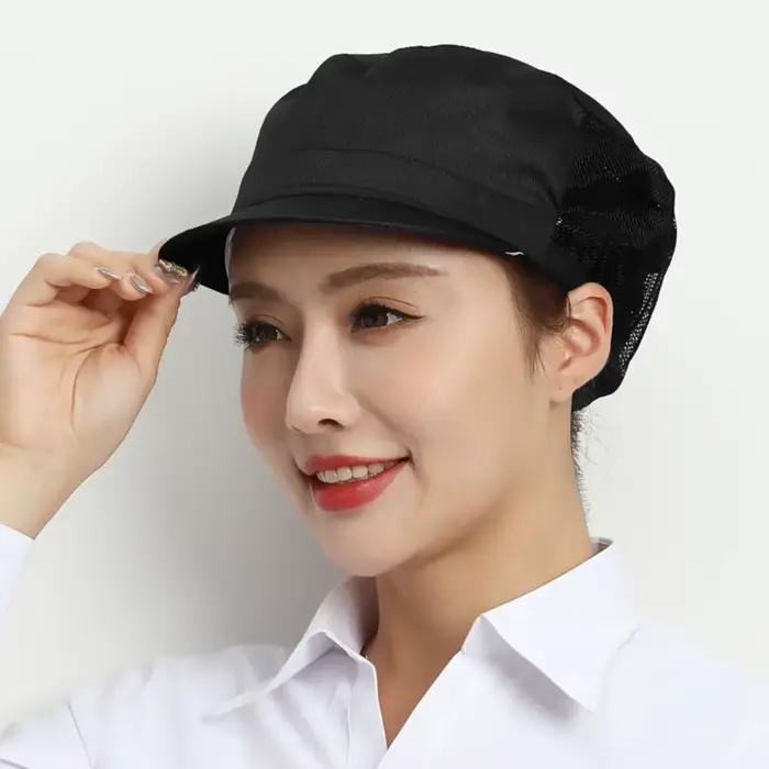 Chapeau de chef en maille respirante anti-fumée et anti-poussière, casquette hygiénique, vêtements d