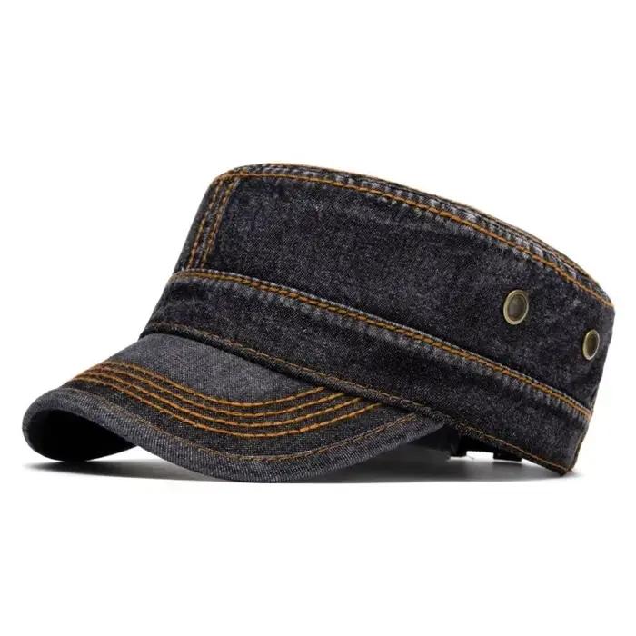 Casquette de baseball décontractée en coton délavé à visière plate, souple, réglable et respirante