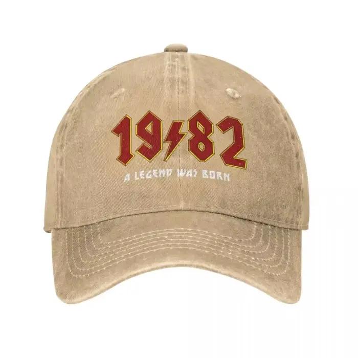 Casquette de baseball vintage en coton délavé 1982 pour hommes et femmes, casquette snapback, cadeau