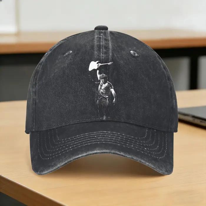 Casquette de baseball délavée Bruce Springsteen – Tendance, protection solaire, style hip-hop, été,