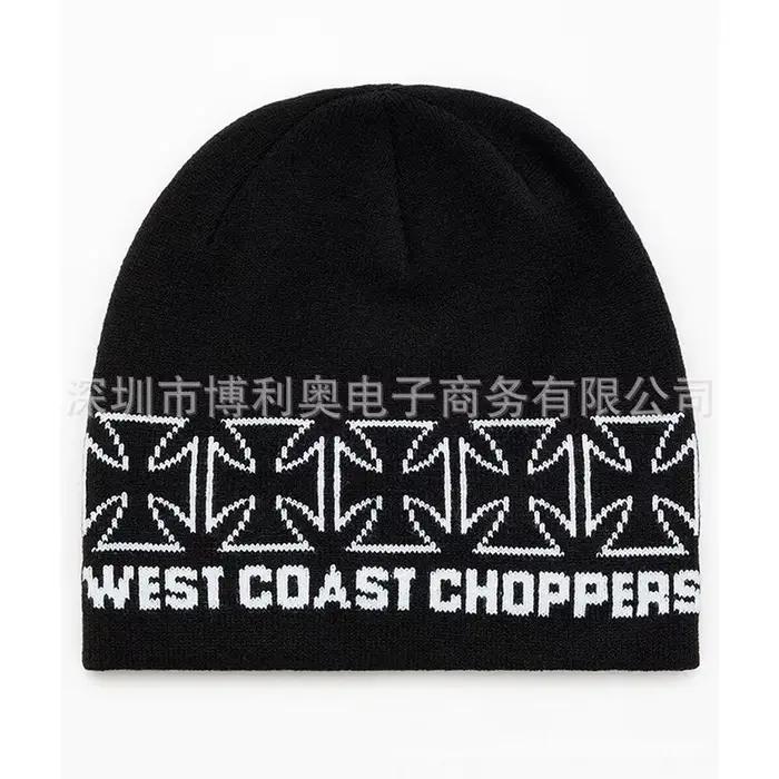 Nouveau Chapeau Tricoté Jacquard en Laine Tendance Printemps/Été 2026, Style Y2K Hip Hop, avec Médai