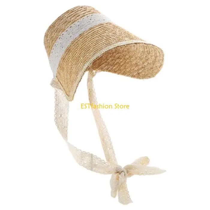 Y5gc adolescents girl paille chapeau vintage princesse française chapeau chapeau street capu