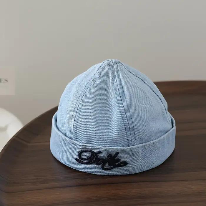 Chapeau de jean Doris à broderie urbaine pour enfants, style Yapi, 3 couleurs disponibles, adapté au