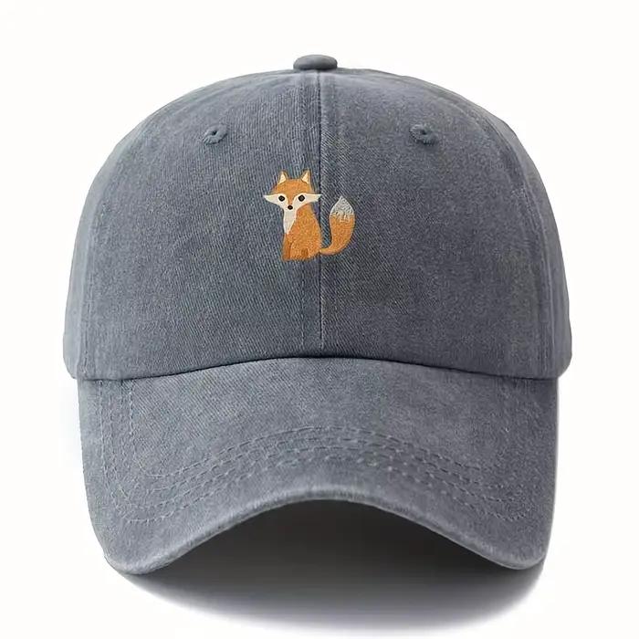 Casquette de baseball imprimée à motif de renard mignon pour la mode décontractée quotidienne, chape