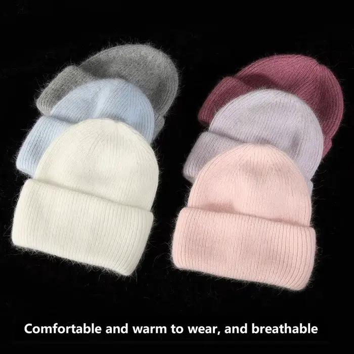 Vente chaude chapeau d'hiver réel fourrure de lapin chapeaux d'hiver pour les femmes mode chaud bonn