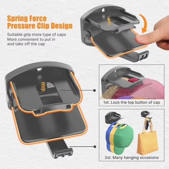 Porte-chapeau facile à déplacer pour l'organisation des casquettes, cintres pour chapeaux, affichage
