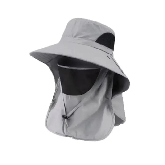 Chapeau de soleil portable pour homme avec protection de la nuque et du visage, large bord, protecti