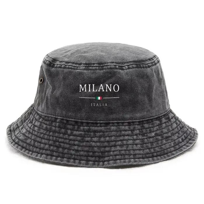 Chapeau Bob en Coton Lavé Style Milano Vintage Effet Vieilli Casquette de Pêcheur Rétro Unisexe Chap