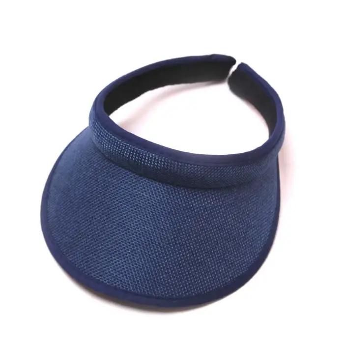 Casquette Visière Unisexe Tendance à Dessus Ouvert, Couleur Unie, Réglable, pour Sports de Plein Air