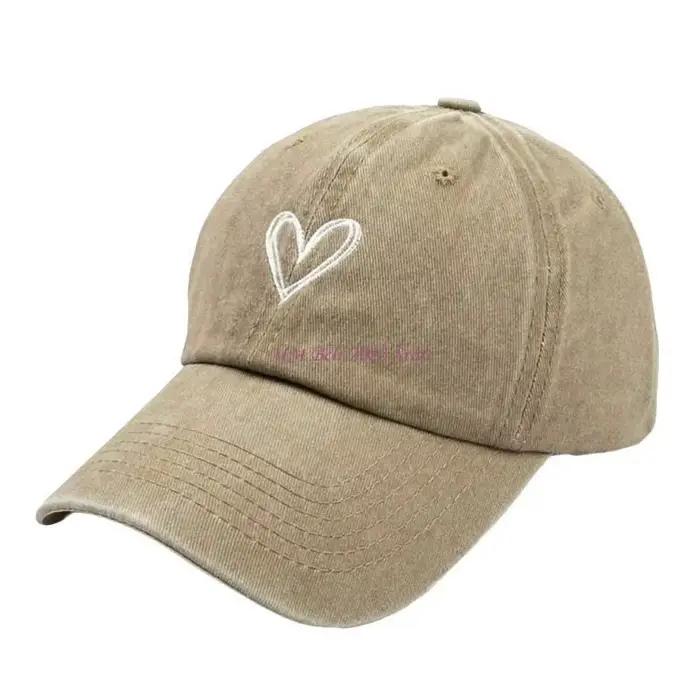 49ME – chapeau Baseball à l'ancienne mode pour filles femmes, chapeau chaud brodé en forme cœur pour
