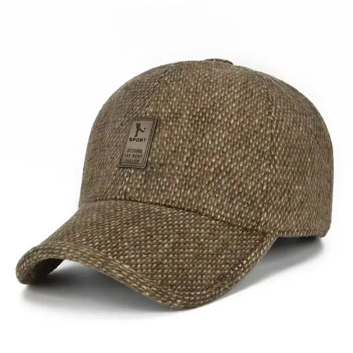 Chapeau en coton pour hommes, chapeau d'automne et d'hiver pour papa d'âge moyen, chapeau en tissu p