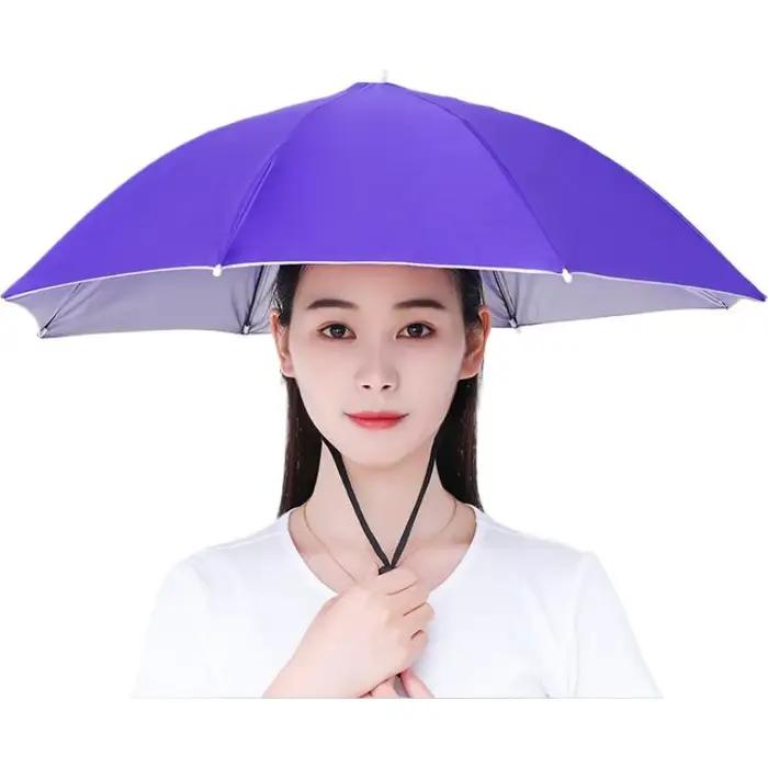 Chapeau parapluie de pêche réglable mains libres pliable protection UV imperméable pour femmes et ho