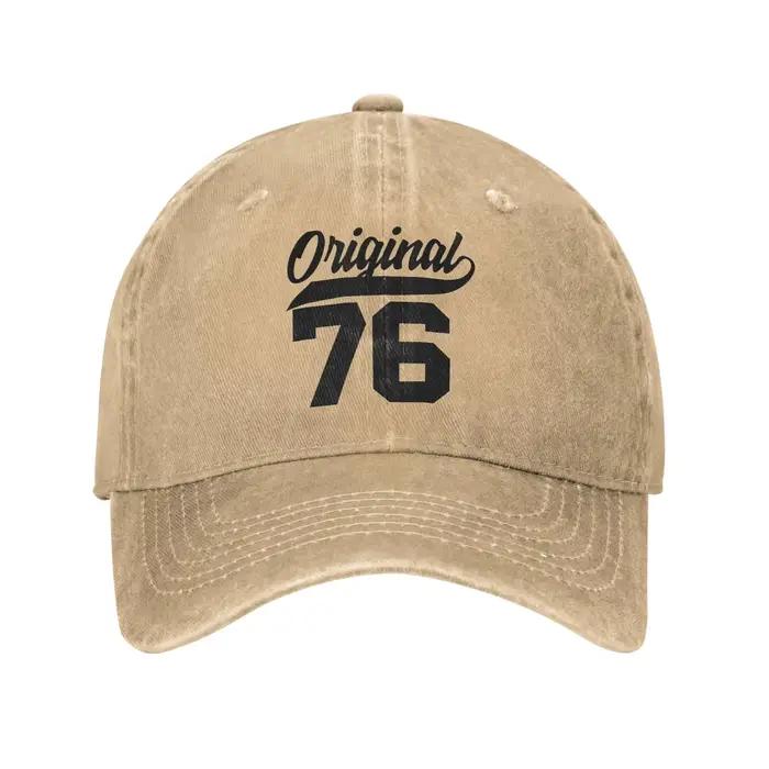 Casquette de baseball unisexe délavée style vintage 1976 pour l'été, 50e anniversaire, avec logo, po