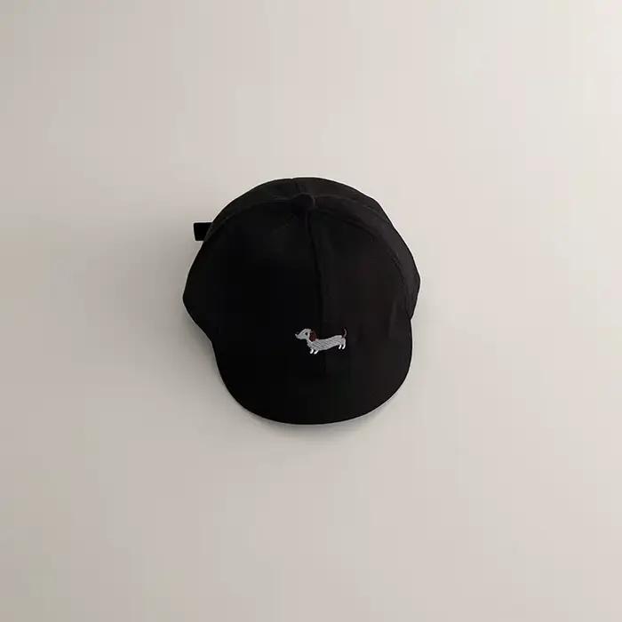 Casquette de baseball en coton brodée chiot, couleur unie, pour bébés garçons et filles, idéale prin
