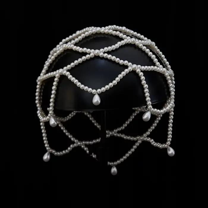 2025 nouvelle mode Chic femmes blanc à la main perle tissage chapeau dames bonnets cadeau