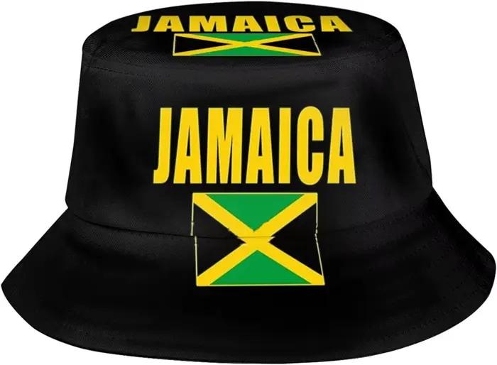 Chapeau seau mignon drapeau de la jamaïque, chapeaux à large bord pliable, Protection UV, chapeau de