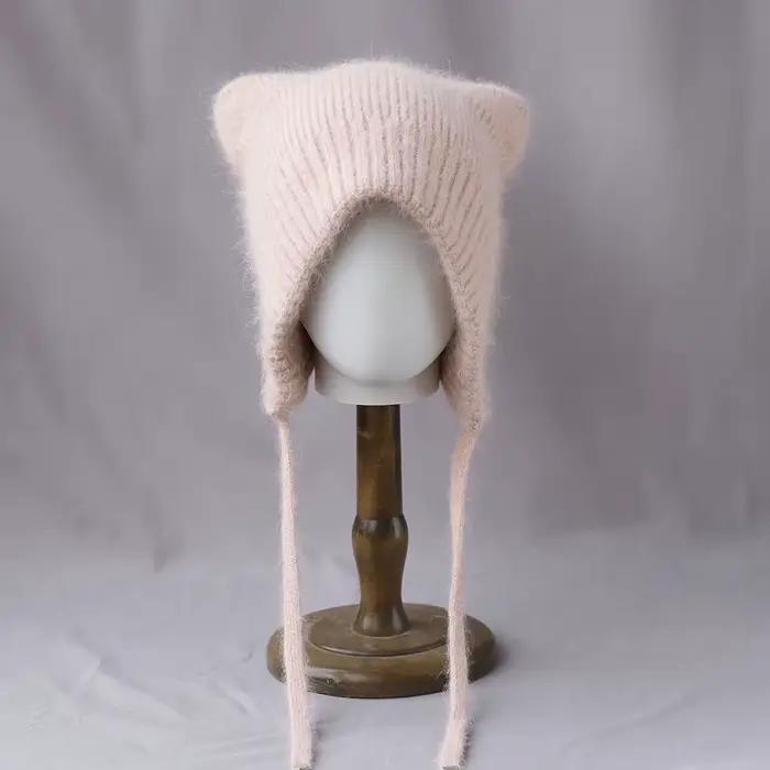 Chapeau profond d'extérieur en cachemire avec oreilles, chapeau soviétique, chapeau d'hiver pour fem