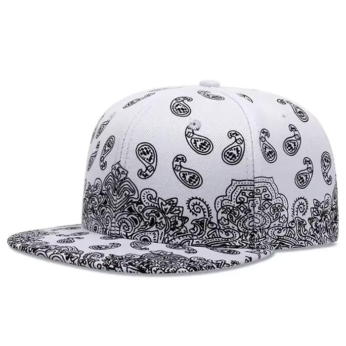 Nouveau chapeau à bords plats imprimé fleur de cajou pour hommes mode Hip Hop chapeau loisirs de ple