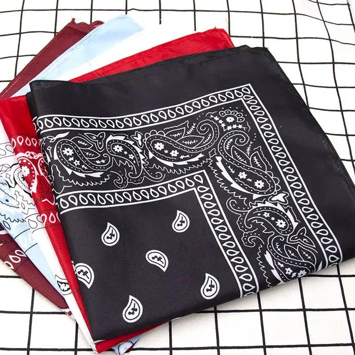Mode Hip Hop Bandana foulard unisexe noir bandeau de cheveux cou écharpe chapeaux bandes de poignet