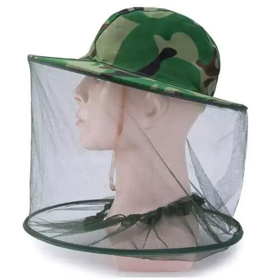 Chapeau de pêche Camouflage pour hommes, anti-abeilles, filet anti-moustiques, chapeau anti-insectes