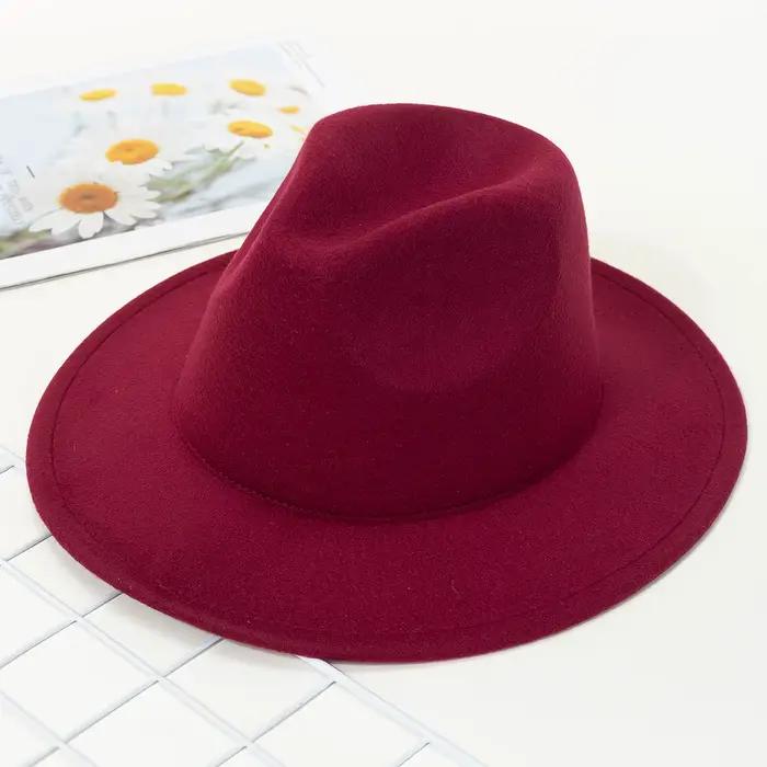 Chapeau de Jazz à la mode, chapeau en feutre, chapeau à grands avant-toit Vintage pour femmes, print