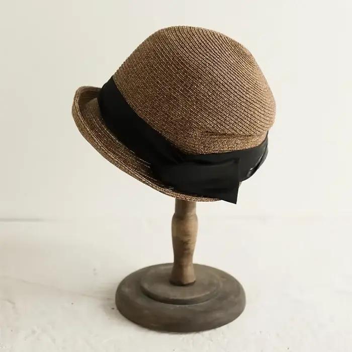 Chapeau de paille d'été à petit bord pour femmes, casquette de soleil polyvalente et tendance, mode