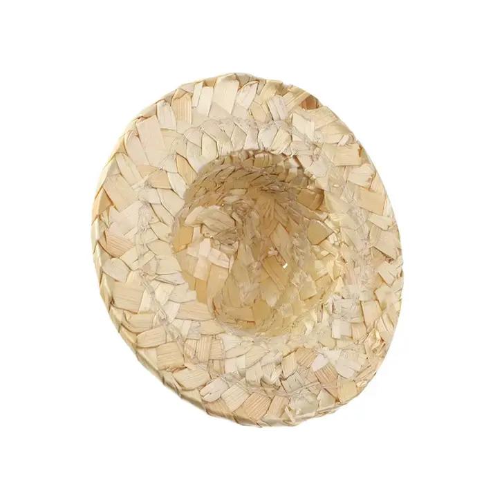Chapeau de paille tissé, décoration DIY, casquettes de poupée, plusieurs tailles, artisanat, jouets