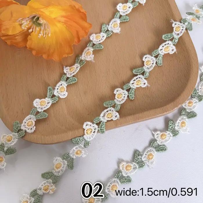 Dentelle Marguerite Verte Fraîche Soluble dans l'Eau pour Chapeaux et Coques de Téléphone – Matériau