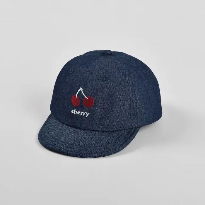 Casquette de baseball souple brodée cerises printemps-été, respirante, anti-UV, pour enfants et bébé