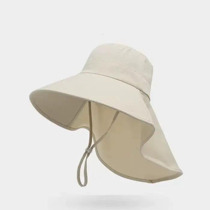 Châle crème solaire casquette queue de cheval voyage pêcheur chapeau large bord chapeau de soleil av