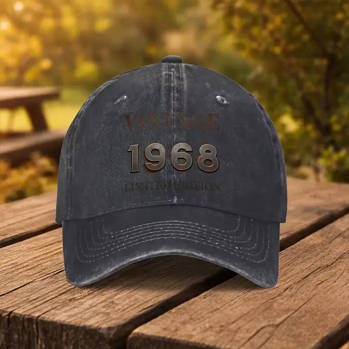 Casquette de baseball imprimée vintage édition limitée 1968, chapeau à visière unisexe tendance, ada