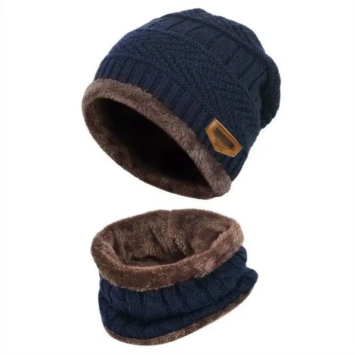 Enfants hiver cou écharpe casquette ensemble mode bonnet chaud chapeau écharpe ensemble cou couvertu