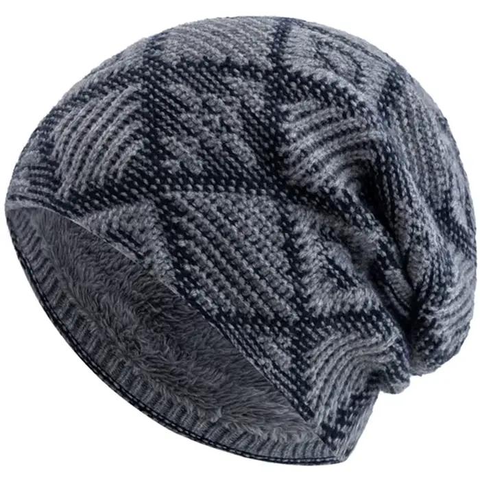 Chapeaux d'hiver unisexes à la mode, style géométrique, chapeaux tricotés pour hommes et femmes, bon