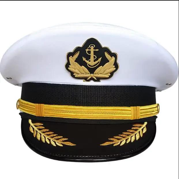 Casquette de marine avec broderie pour homme, chapeau de capitaine, marin, 56-60cm, printemps